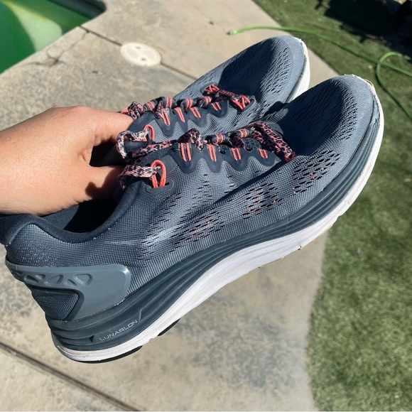 Nike lunarglide 5 gray white coral lunarlon 9.5 running shoes athletic gym - Picture 3 of 7